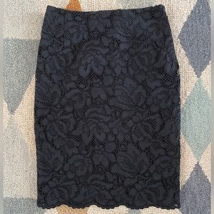 Sandro black lace mid skirt